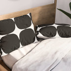 Retro '50s Shapes in Black and White Pillow Sham Gallery Image 2