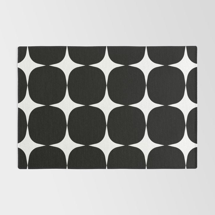 Retro '50s Shapes in Black and White Rug Gallery Image 2