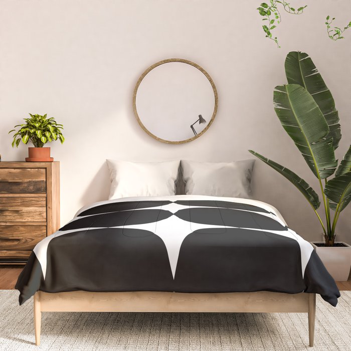 Retro '50s Shapes in Black and White Comforter Gallery Image 3