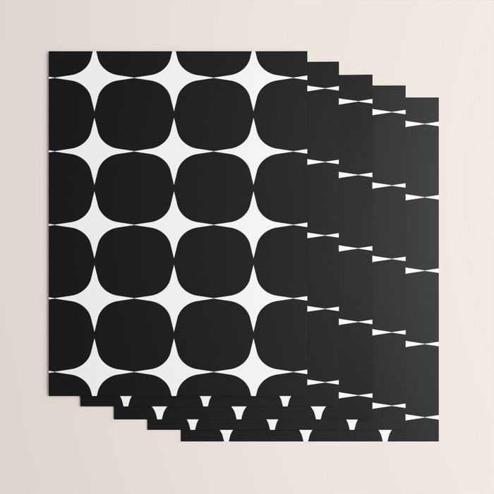 Retro '50s Shapes in Black and White Wrapping Paper Gallery Image 3
