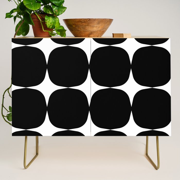 Retro '50s Shapes in Black and White Credenza Gallery Image 1
