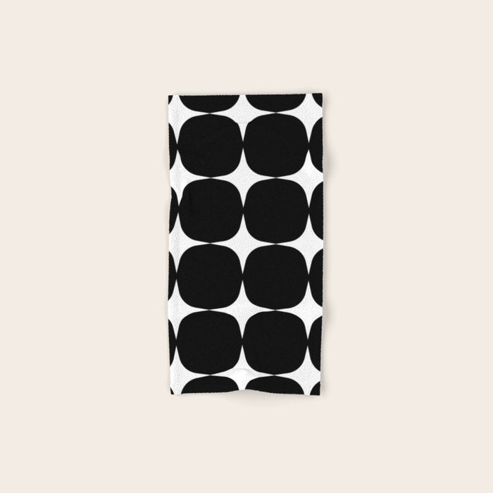 Retro '50s Shapes in Black and White Towels Gallery Image 1