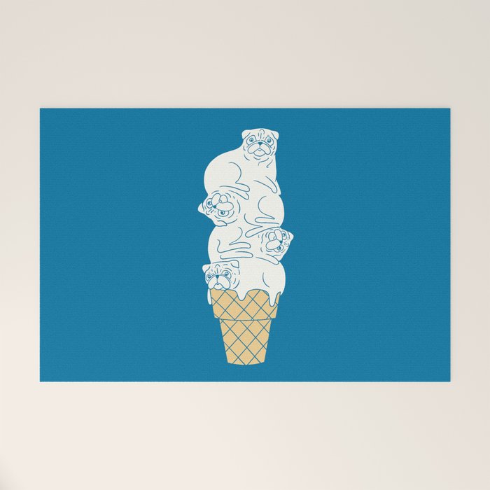Pug Ice Cream Welcome Mat Gallery Image 1
