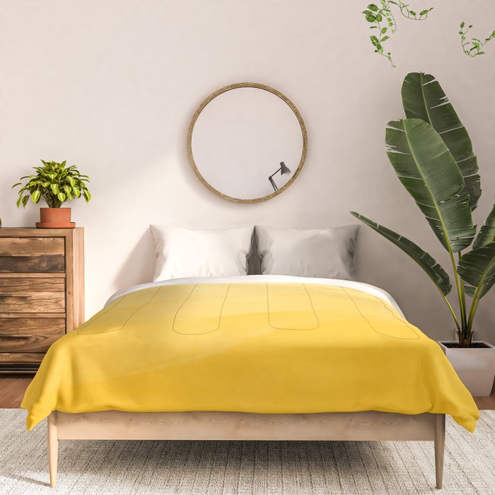Monochromatic Pale Yellow into Gold Abstract Painting Comforter Gallery Image 3
