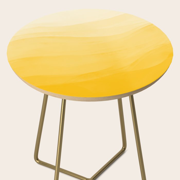 Monochromatic Pale Yellow into Gold Abstract Painting Side Table Gallery Image 2