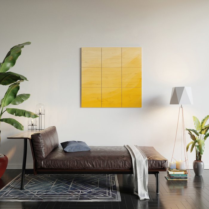 Monochromatic Pale Yellow into Gold Abstract Painting Wood Wall Art Gallery Image 2