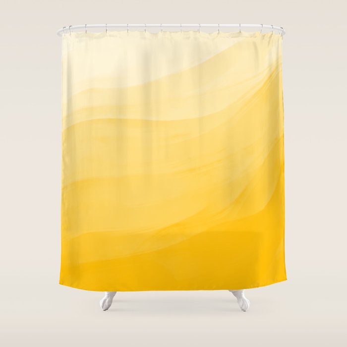 Monochromatic Pale Yellow into Gold Abstract Painting Shower Curtain Gallery Image 1
