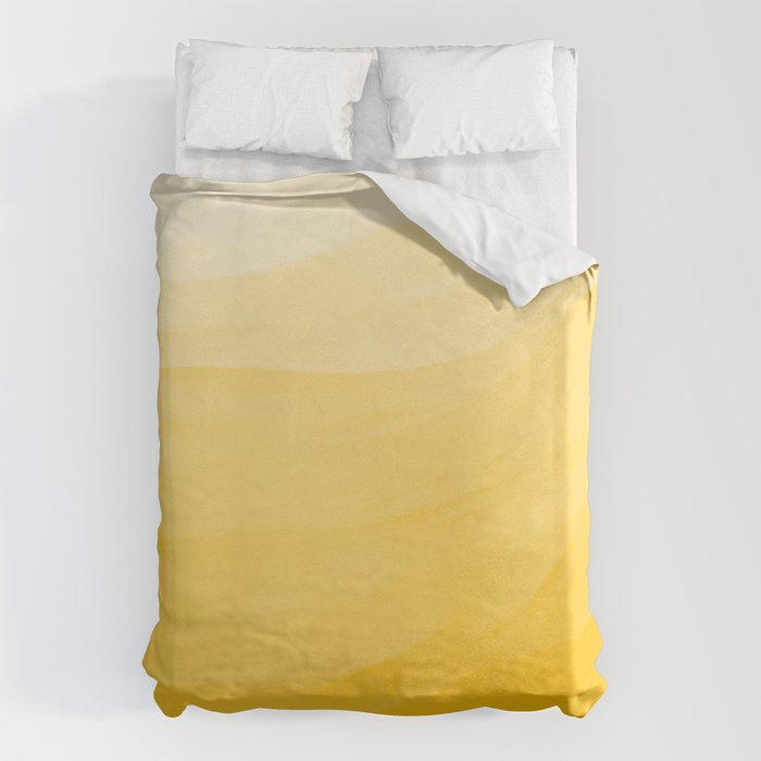 Monochromatic Pale Yellow into Gold Abstract Painting Duvet Cover Gallery Image 6