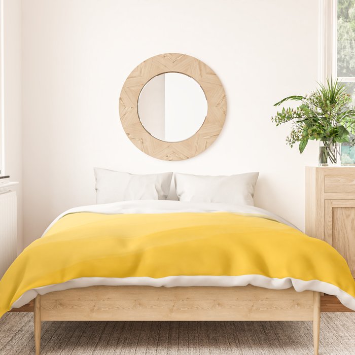 Monochromatic Pale Yellow into Gold Abstract Painting Duvet Cover Gallery Image 3