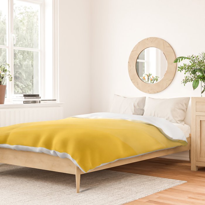 Monochromatic Pale Yellow into Gold Abstract Painting Duvet Cover Gallery Image 2