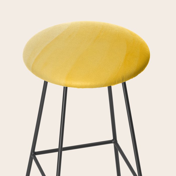 Monochromatic Pale Yellow into Gold Abstract Painting Stool Gallery Image 2