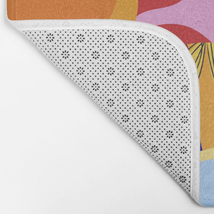 Woman with wine in floral garden Bath Mat Gallery Image 2