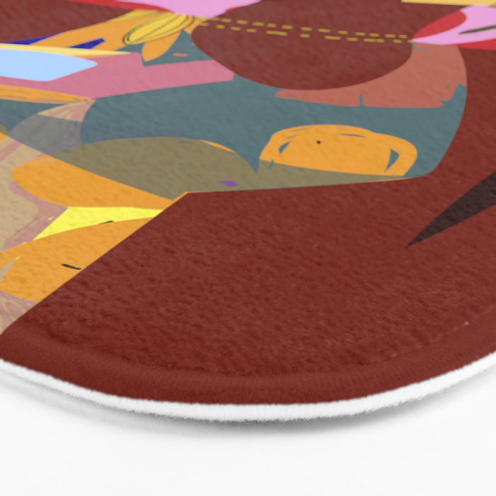 Woman with wine in floral garden Bath Mat Gallery Image 3