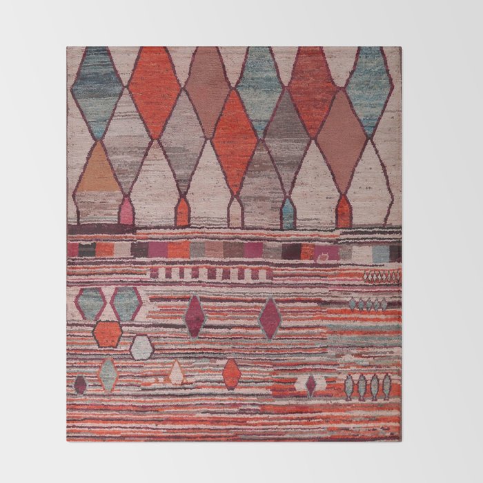 Earthy Berber Geometry Throw Blanket Gallery Image 2