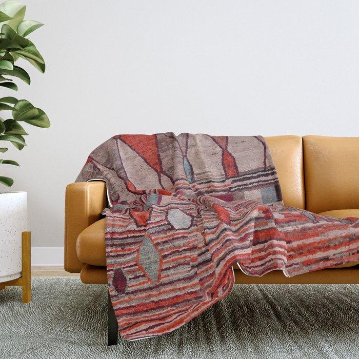 Earthy Berber Geometry Throw Blanket Gallery Image 2