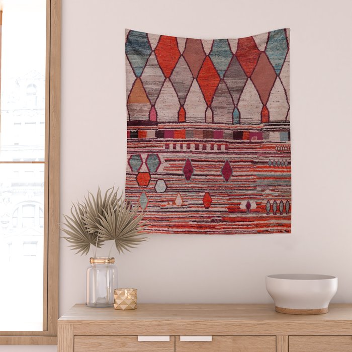 Earthy Berber Geometry Wall Tapestry Gallery Image 2