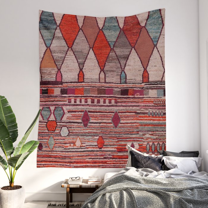 Earthy Berber Geometry Wall Tapestry Gallery Image 2