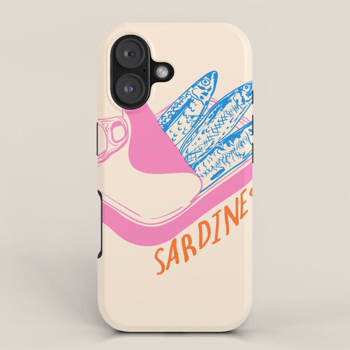 Pastel Sardines in Open Tin Can - Vintage Art iPhone Case Gallery Image 1
