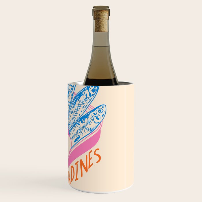 Pastel Sardines in Open Tin Can - Vintage Art Wine Chiller Gallery Image 3