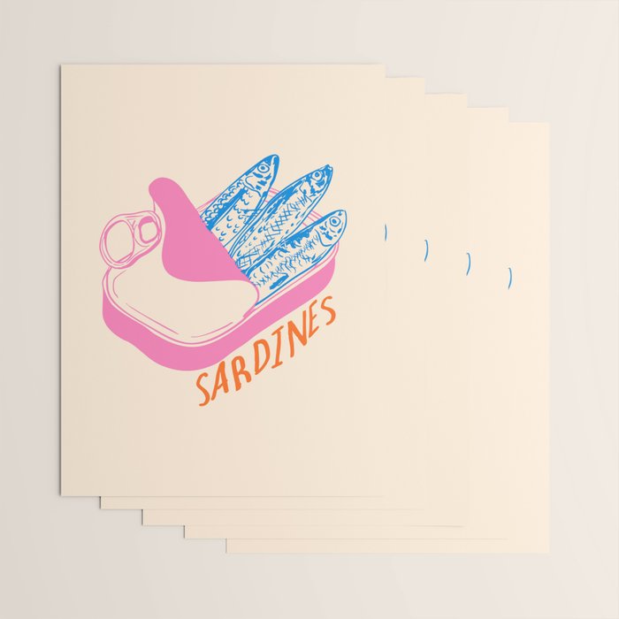 Pastel Sardines in Open Tin Can - Vintage Art Wrapping Paper Gallery Image 3