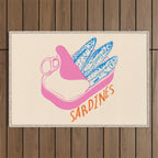 Pastel Sardines in Open Tin Can - Vintage Art Outdoor Rug Gallery Image 1
