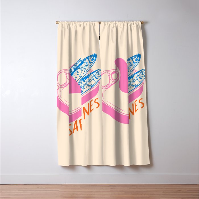 Pastel Sardines in Open Tin Can - Vintage Art Window Curtain Gallery Image 3