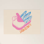 Pastel Sardines in Open Tin Can - Vintage Art Welcome Mat Gallery Image 1