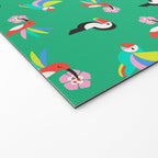 Happy Tropical Jungle Birds Toucan Hummingbird Parrot Green Welcome Mat Gallery Image 2