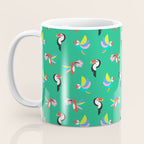 Happy Tropical Jungle Birds Toucan Hummingbird Parrot Green Coffee Mug Gallery Image 3