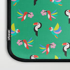 Happy Tropical Jungle Birds Toucan Hummingbird Parrot Green Laptop Sleeve Gallery Image 3