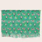 Happy Tropical Jungle Birds Toucan Hummingbird Parrot Green Wall Hanging Gallery Image 1
