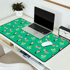 Happy Tropical Jungle Birds Toucan Hummingbird Parrot Green Desk Mat Gallery Image 2