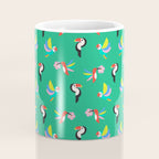 Happy Tropical Jungle Birds Toucan Hummingbird Parrot Green Coffee Mug Gallery Image 4