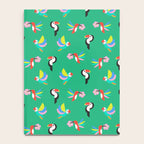 Happy Tropical Jungle Birds Toucan Hummingbird Parrot Green Notebook Gallery Image 4