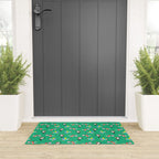 Happy Tropical Jungle Birds Toucan Hummingbird Parrot Green Welcome Mat Gallery Image 3