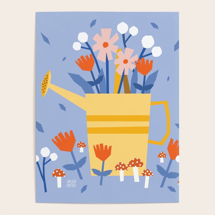 Watering can and flowers Poster Gallery Image 4