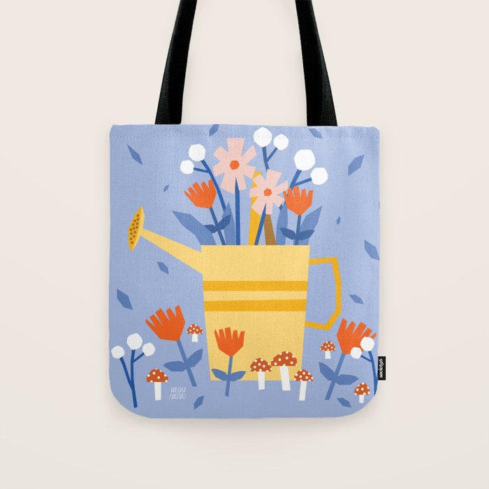 Watering can and flowers Tote Bag Gallery Image 1