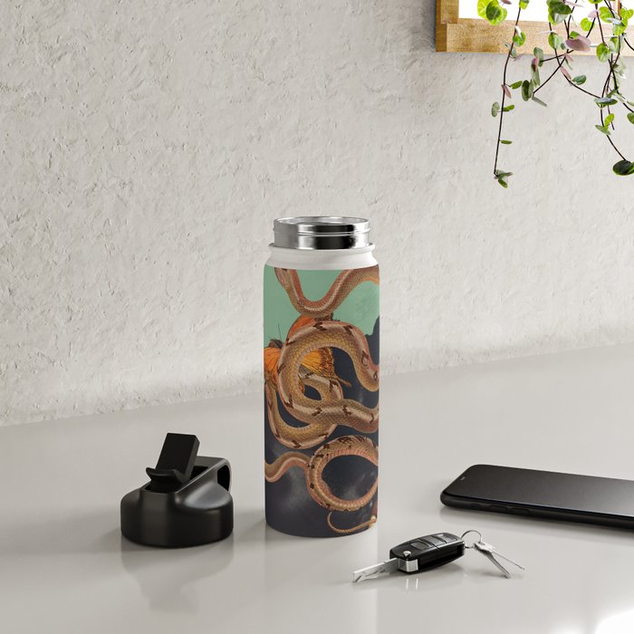 Snake and Butterflies 2 Water Bottle Gallery Image 4