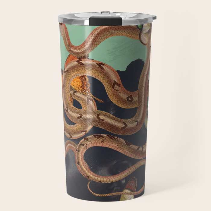 Snake and Butterflies 2 Travel Mug Gallery Image 1