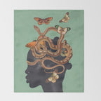 Snake and Butterflies 2 Throw Blanket Gallery Image 2