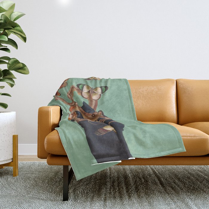 Snake and Butterflies 2 Throw Blanket Gallery Image 1