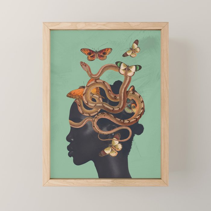 Snake and Butterflies 2 Mini Art Print Gallery Image 1