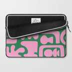 Abstract Green & Pink Decoupage Cutouts Laptop Sleeve Gallery Image 2