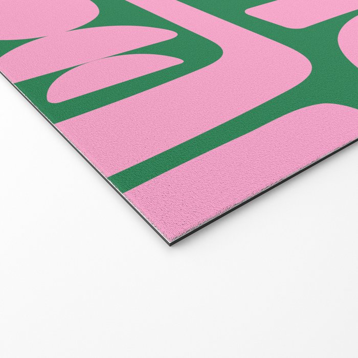 Abstract Green & Pink Decoupage Cutouts Welcome Mat Gallery Image 2