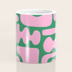 Abstract Green & Pink Decoupage Cutouts Coffee Mug Gallery Image 4