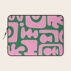 Abstract Green & Pink Decoupage Cutouts Laptop Sleeve Gallery Image 1
