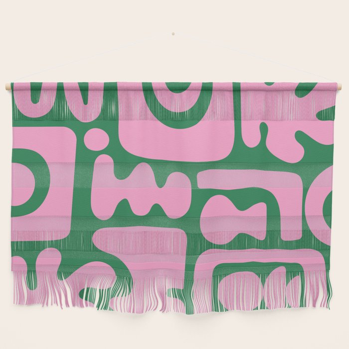 Abstract Green & Pink Decoupage Cutouts Wall Hanging Gallery Image 1