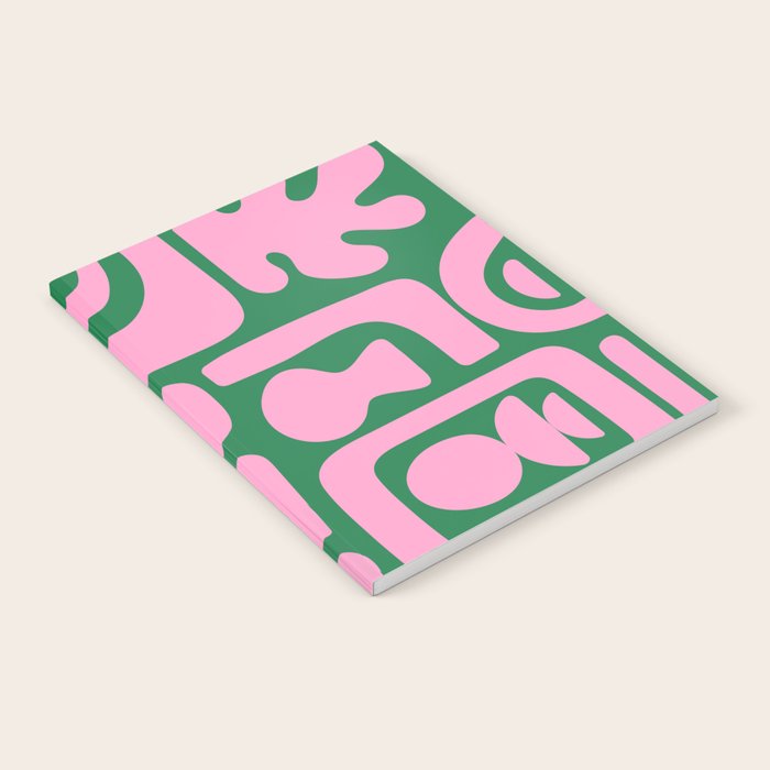 Abstract Green & Pink Decoupage Cutouts Notebook Gallery Image 2
