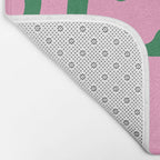 Abstract Green & Pink Decoupage Cutouts Bath Mat Gallery Image 2
