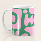 Abstract Green & Pink Decoupage Cutouts Coffee Mug Gallery Image 3